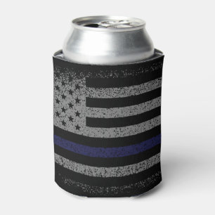 Porta-lata Bandeira Americana da Linha Azul da Polícia