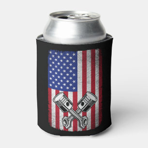 Porta-lata Bandeira Americana Do Pistão Mecânico Do carro vin