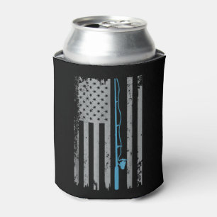 Porta-lata Bandeira Americana Pesca Vintage Pesca T Camisa Tr