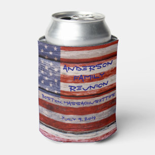 Porta-lata Bandeira americana, reunião de família feita sob