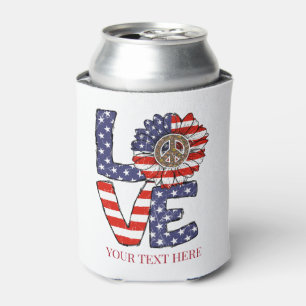 Porta-lata Bandeira Americana Vermelha Branca Azul Amor Paz H