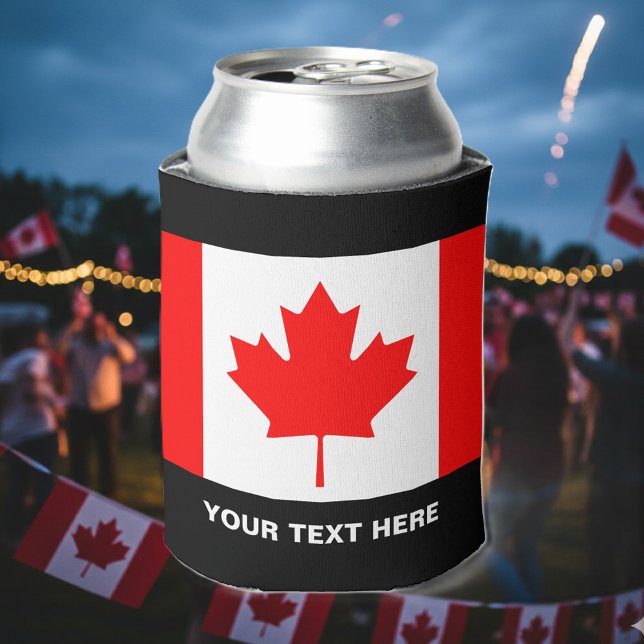 Porta-lata Bandeira canadense personalizada pode resfriar par (Canada flag can cooler)