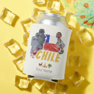 Porta-lata Bandeira da Páscoa Vintage no Chile e Alpaca