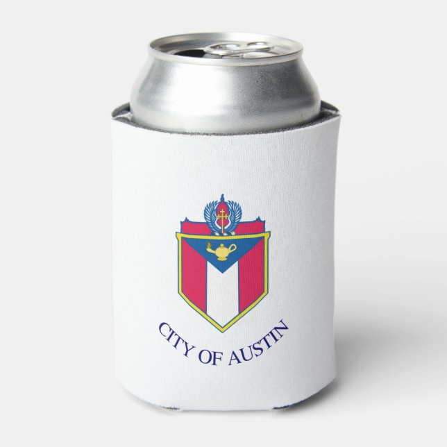 Porta-lata Bandeira de Austin (Texas) (Can Front)