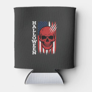 Porta-lata Bandeira de Caveira de Halloween Design Vetorial_1