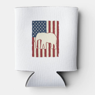 Porta-lata Bandeira de Elefante Patriótico Design Vetorial Vi