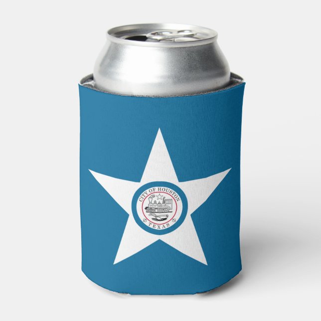 Porta-lata Bandeira de Houston, Texas Can Cooler (Can Front)