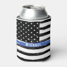 Porta-lata Bandeira de Polícia Thin Blue Line Personalizada G