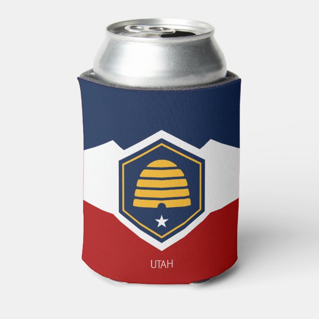 Porta-lata Bandeira de Utah (Beehive Flag) (Can Back)