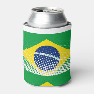 Porta-lata Bandeira do Brasil com efeito de meio-tom