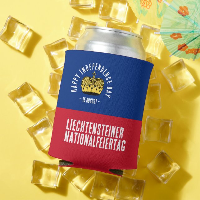 Porta-lata Bandeira do Dia Nacional do Liechtenstein (Verão in situ)