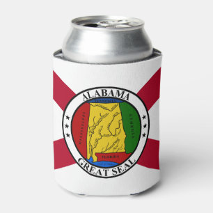 Porta-lata Bandeira do Estado do Alabama/selo do Estado sobre
