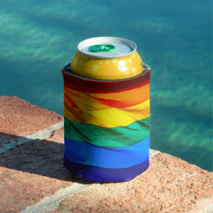 Porta-lata Bandeira do orgulho gay SlipperyJoe's ondulando ve