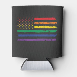 Porta-lata Bandeira do Orgulho LGBTQ do Dia 4 de Julho Americ