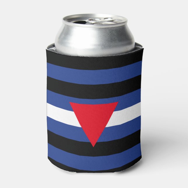 Porta-lata Bandeira do Orgulho Queer de Couro (Can Front)