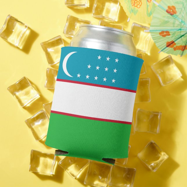 Porta-lata bandeira do Usbequistão (Verão in situ)