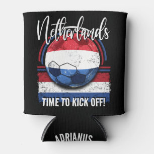 Porta-lata Bandeira Holandesa de Futebol, Azul Branco Retroat