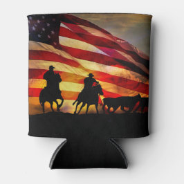 Porta-lata Bandeira Patriótica e Camisinhas de Cowboy para La
