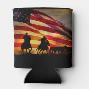 Porta-lata Bandeira Patriótica e Cowboy pode arrefecer