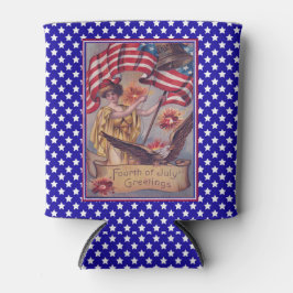 Porta-lata Bandeira Patriótica Lady Liberty 4 de julho