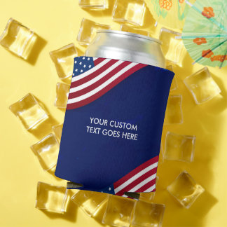 Porta-lata Bandeira Patriótica Personalizada do Dia 4 de Julh