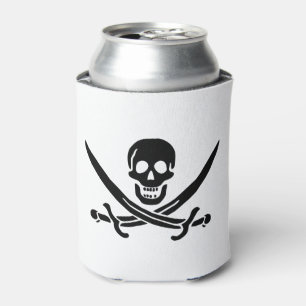 Porta-lata Bandeira Pirata Caveira Espadas Cruzadas