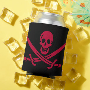 Porta-lata Bandeira pirata da Caveira Vermelha & Espadas de C