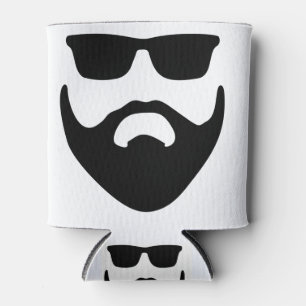 Porta-lata barba e óculos de sol do hipster