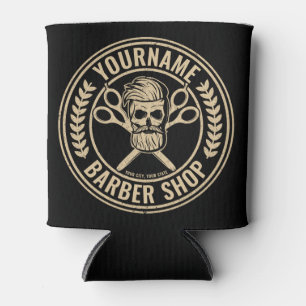 Porta-lata Barbearia Personalizada Caveira Rockabilly Salão