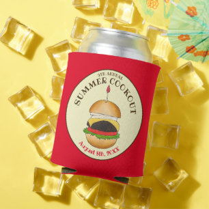 Porta-lata Barbecue Picnic Barbecue Cheeseburger Hamburger CH