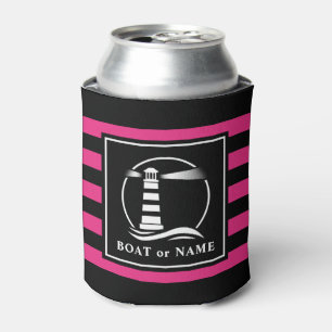 Porta-lata Barco de farol clássico ou nome cor-de-rosa tirad