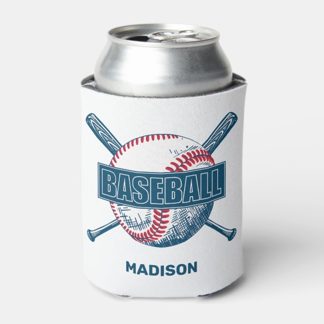 Porta-lata Baseball de nome personalizado (Can Front)