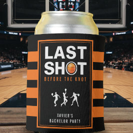 Porta-lata Basketball Bachelor Party Last Shot Orange Striped