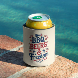 Porta-lata BBQ, Beers & Freedom – Retro 4th of July Vibes