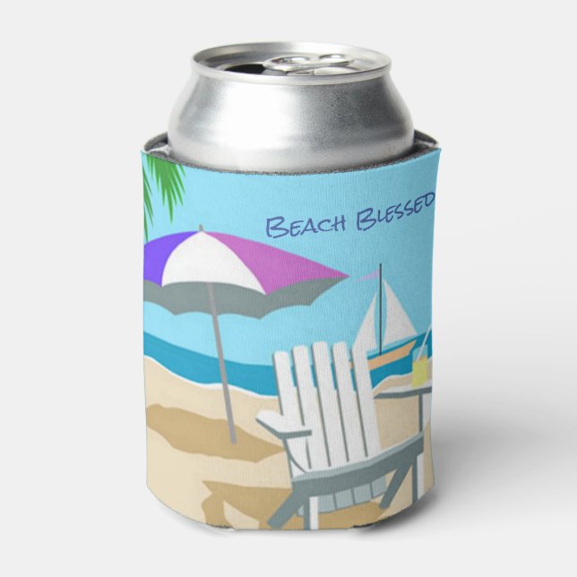 Porta-lata Beach abençoada Can Cooler (Can Front)