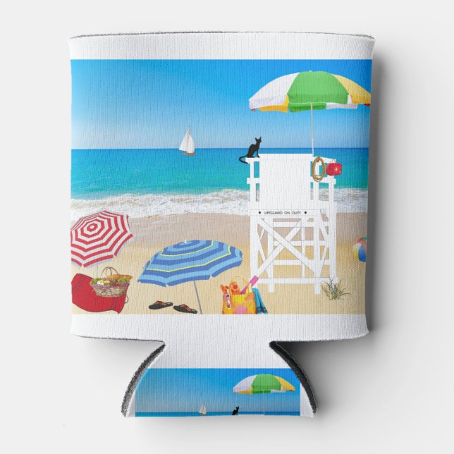 Porta-lata Beach Ocean Sea Lifeguard Guardian Parasols (Frente)