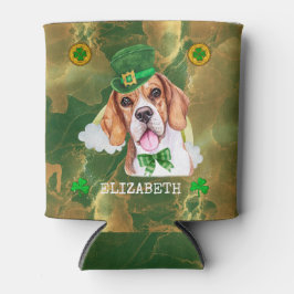 Porta-lata Beagle Dourado Personalizado St. Patricks