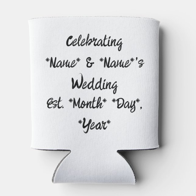 Porta-lata "Beba Um Frio Para Nós" O Favor De Casamento Pode  (Traseira)