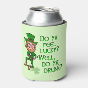Porta-lata Bebado afortunado do Leprechaun engraçado do Dia