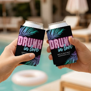 Porta-lata Bêbado de Amor Neon Azul e Rosa Tropical Bach
