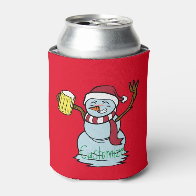 Porta-lata Bebado de cerveja Snowman Thunder_Cove (Can Front)