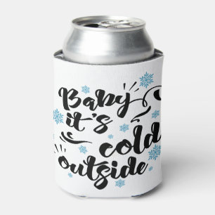 Porta-lata Bebê é fria Fora da tipografia Feriado de inverno