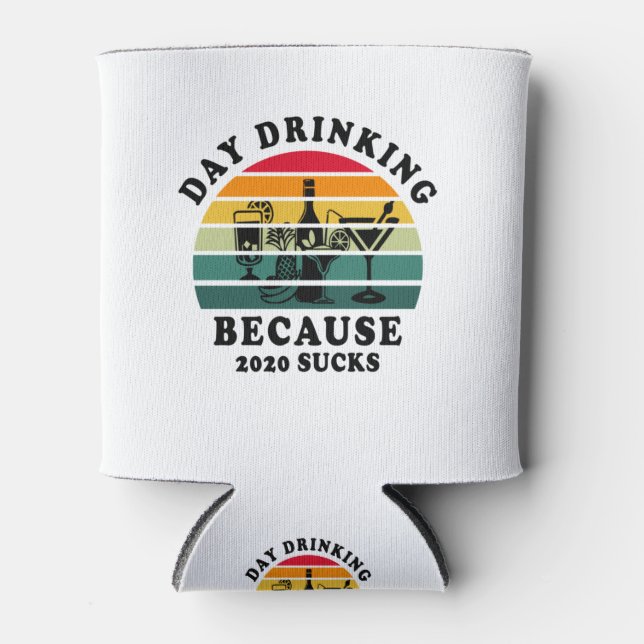 Porta-lata Bebendo do dia porque 2020 é uma droga (Frente)