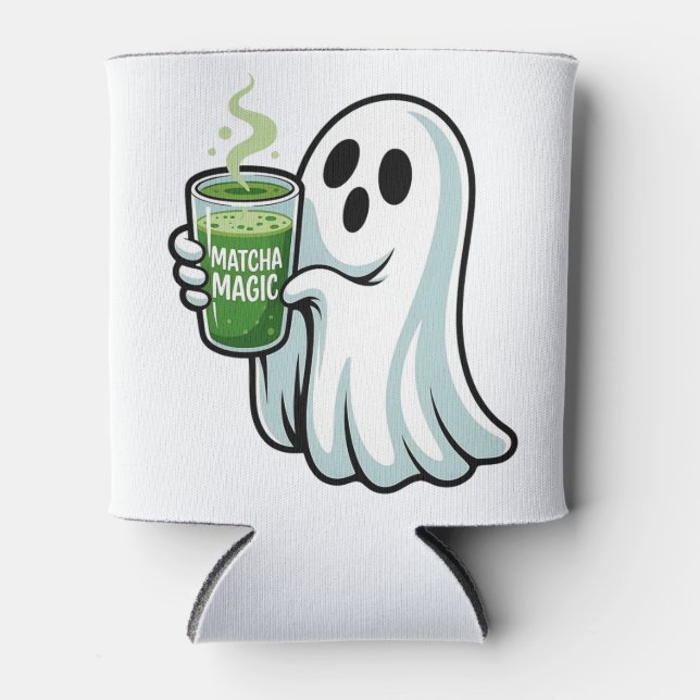 Porta-lata Bebendo Fantasma do Spookie Halloween Matcha Drink (Frente)