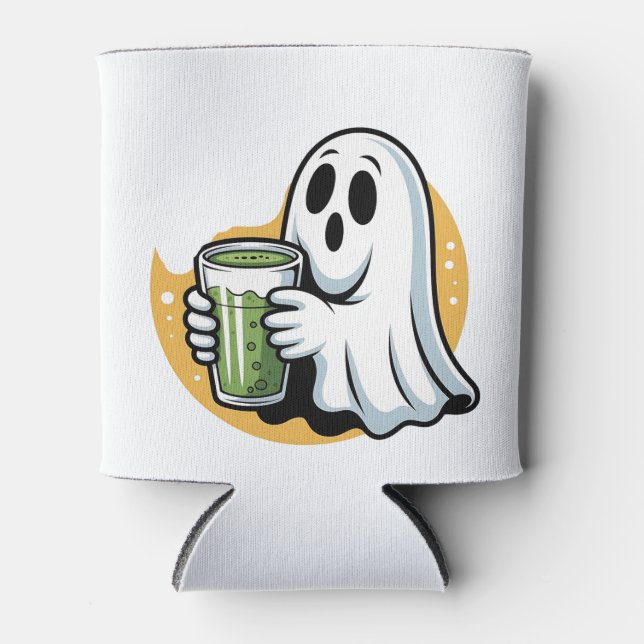 Porta-lata Bebendo fantasma fantasma Matcha Halloween (Frente)