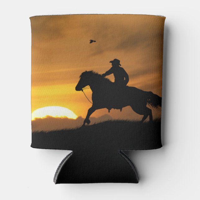 Porta-lata Bebida de cerveja Lone Cowboy Cooler Ocidental (Frente)