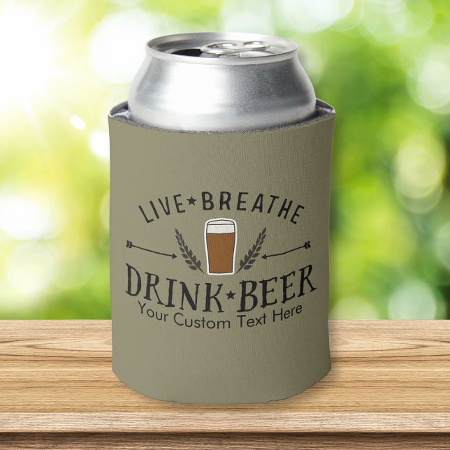 Porta-lata Beer Live Respire A Beer Beer Personalizada (Criador carregado)