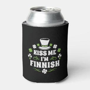 Porta-lata Beije-Me Sou Finlandês Dia de São Patrício