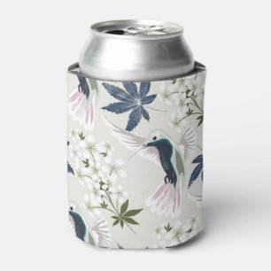 Porta-lata Beijos e flores brancas.