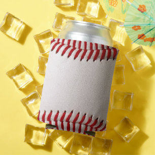 Porta-lata Beisebol Clássico e Costura Vermelha de Softbol